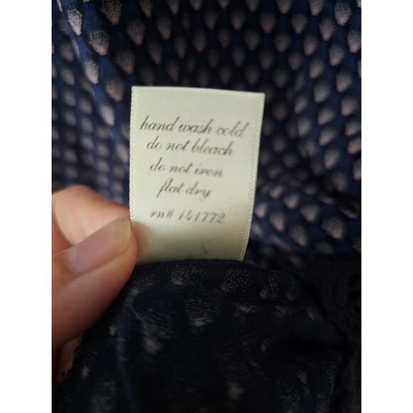 Blue Rain Crocheted Long Sleeve Peasant Dress SzM Rayon Blue - Picture 7 of 12